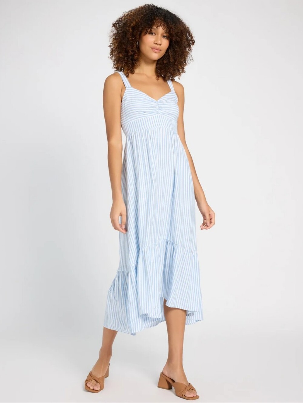 Skies Are Blue Striped Sweetheart Maxi Dress- L